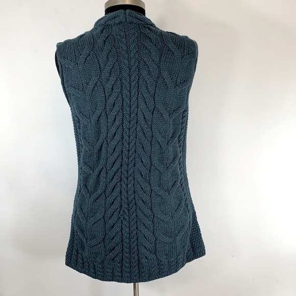 Shannon Woolen Mills Ireland 100% Merino Wool Women’s Size XS Green Sweater Vest - Picture 9 of 11
